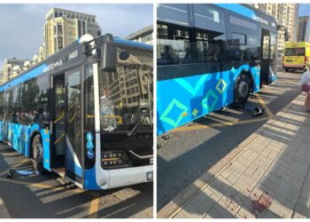 САМОКАТПЕН ЖҮРГЕН ҮШ ЖАСӨСПІРІМ АВТОБУСҚА СОҒЫЛЫП, БІРЕУІ ЖАРАҚАТ АЛДЫ